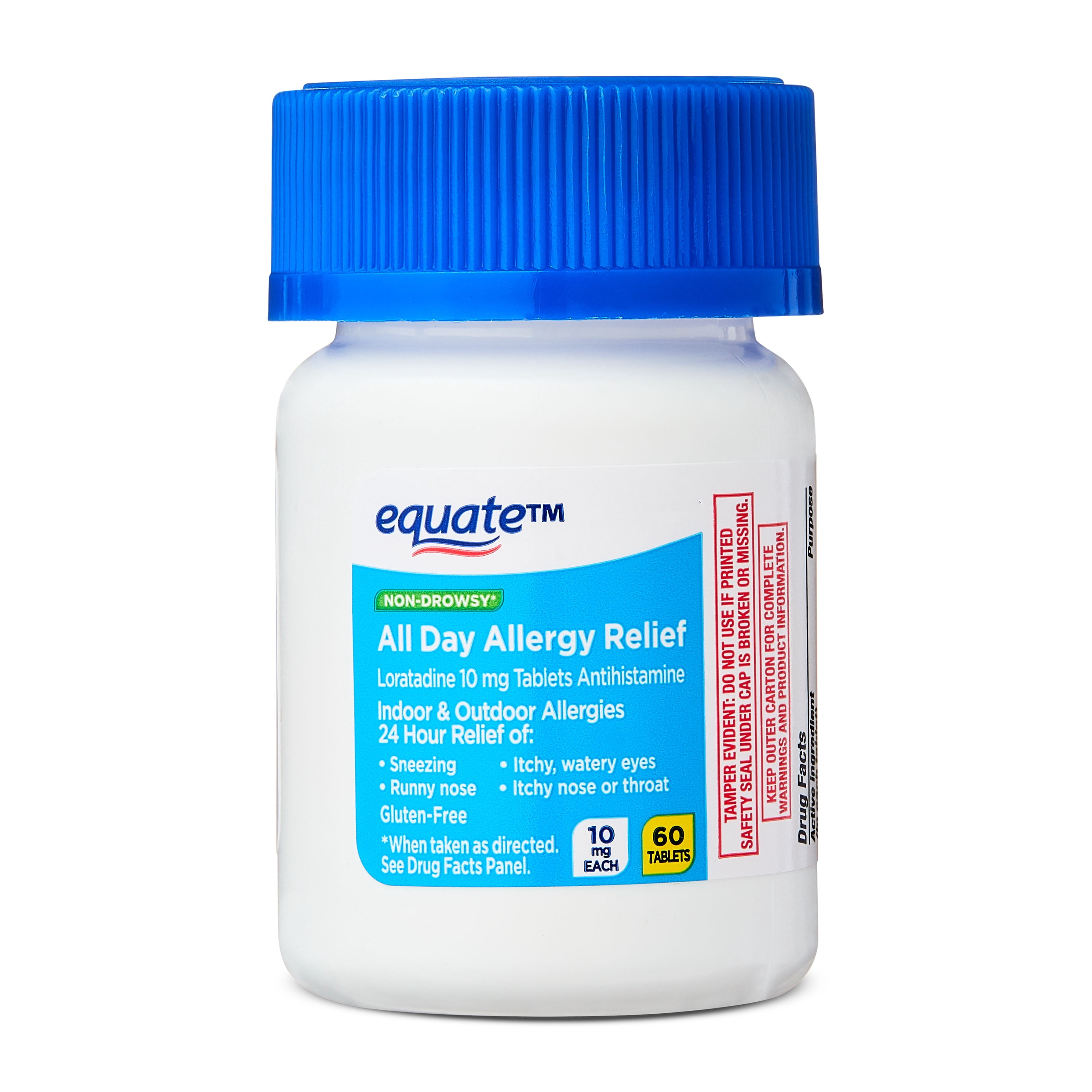 (2 pack) Equate Gluten-Free Compare to Claritin® Loratadine, USP Allergy Medicine Tablets for Allergy Set with 300 Tablets, 10 mg