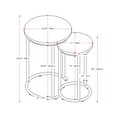 thumbnail image 5 of CorLiving Fort Worth Light Brown Faux Wood Grain Finish Engineered Wood Round Tall Nesting Side Tables with Black Steel Base, 5 of 7