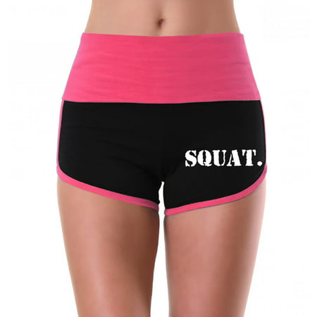 Women's Army Squat V432 Pink/Black Athletic Workout Yoga Shorts