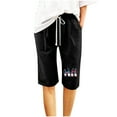 thumbnail image 2 of BVXEEP Women's Shorts and Linen Fashionable Summer Womens Shorts Dressy Casual Printing Elastic Waist 5-inch Pants Drawstring Womens Shorts Casual 5-inch Shorts, 2 of 3