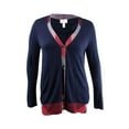 thumbnail image 2 of Charter Club Womens Boyfriend Cardigan Sweater, Blue, Large, 2 of 4