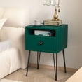 thumbnail image 4 of VECELO Nightstand with 1-Drawer and Metal Legs, Sofa End Table for Living Room Bedroom Office, Green, 4 of 9