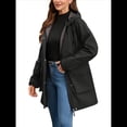 thumbnail image 3 of Chaquetas Softshell Impermeables para Mujer, Abrigos Cálidos con Forro y Capucha, Chaqueta Impermeable Larga. Negro L, 3 of 10