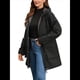 thumbnail image 3 of Chaquetas Softshell Impermeables para Mujer, Abrigos Cálidos con Forro y Capucha, Chaqueta Impermeable Larga. Negro L, 3 of 10