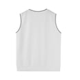 thumbnail image 4 of Huankd V Neck Sweater Vest Casual Men Sleeveless Slim Fit Knit Pullover Sweaters Solid Color Lightweight Spring Jumper Tops White 3XL, 4 of 5