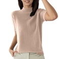 thumbnail image 2 of Short Sleeve Sweater for Women Plain Basic Casual Neck T Shirts Pullover Shirt Womens Undershirts, 2 of 7