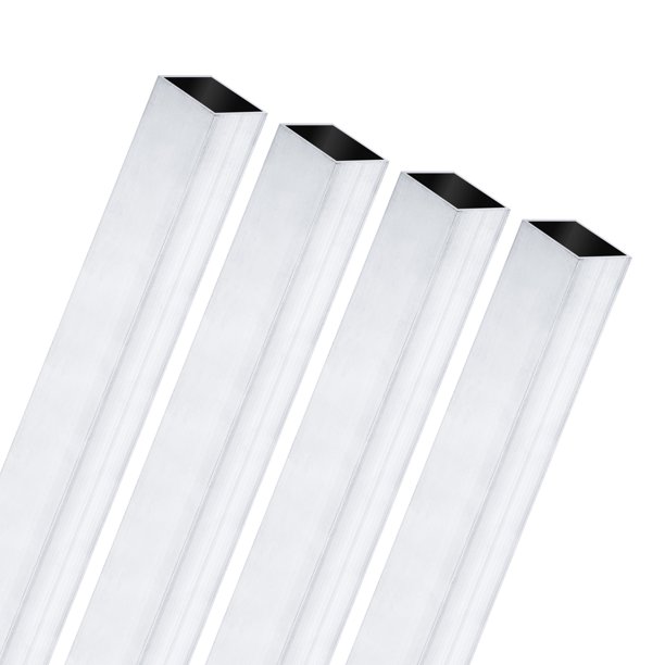 Tubo cuadrado de aluminio 6063 de 300 mm en paquete de 4, 12x12 mm de ancho exterior, 1 mm de grosor de pared, tubería de aluminio sin costura para construcción de marcos