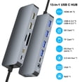 thumbnail image 2 of panningbo 13 in 1 USB C Docking Station Dual HDMI for Dell HP Lenovo Surface, Triple Display Adapter Hub with HDMI VGA USB 3.0 100W PD Ethernet SD TF Audio, 2 of 9