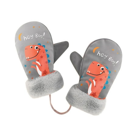 

Dadaria Toddler Girls Gloves 2-5T Children s Gloves Winter Outdoor Windproof Plus Velvet Layer Warm Lock Temperature Cute Cartoon Kid Gloves Gray 2-5T Boys Girls