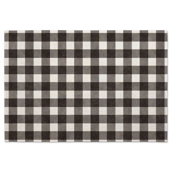 Highland Home Farmhouse Check 4-Pack Cotton Blend Washable Placemats