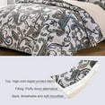 thumbnail image 4 of Reversible Printed Quilts Queen Size, Extra Soft Boho Paisley Floral Bedspreads for Bed Lightweight Full Queen Quilt Bedding Set Coverlets with 2 Pillow Shams for All Seasons, Bone Grey, 4 of 5