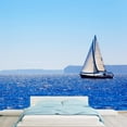 thumbnail image 3 of wall26 - Blue Mediterranean Sailboat Sailing in Perfect Ocean at San Antonio Cape - Removable Wall Mural | Self-Adhesive Large Wallpaper - 66x96 inches, 3 of 6