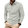 thumbnail image 2 of Mfakffe Polo Shirts For Men Long Sleeve Golf Shirts Quick Dry Lightweight 3-Button Performance Work Fishing Athletic, 2 of 5