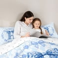 thumbnail image 5 of Erosebridal Letter H Monogrammed 7-Piece Twin Bedding Sets,Girls Blue Ribbon Bow Bedding Comforter Set For Bowknot Lover,Reversible, 5 of 7