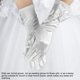thumbnail image 2 of Guantes de satén para niñas, guantes de vestir de princesa con lazos para fiesta de actuación, boda (blanco L), 2 of 8