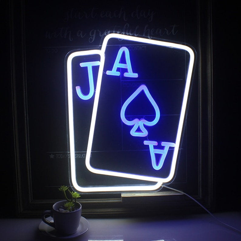 Neonium Custom Playing Cards Neon Signs Poker Neon Light For Wall Decor Led Light Sign Gift For Her
