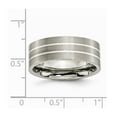 thumbnail image 2 of Titanium Sterling Silver Inlay 8mm Satin Band Ring - Size 6, 2 of 2