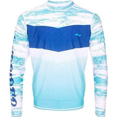 WindRider Long Sleeve Fishing Shirts for Men UPF 50+ Sun Protection with Mesh Sides Stain Resistant and Moisture Wicking