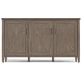 thumbnail image 4 of Simpli Home Ela 60 inch Wide Solid Wood Transitional Wide Storage Cabinet in Smoky Brown, 4 of 11