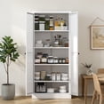 thumbnail image 2 of Hassch Metal Pantry Cabinet, 61"H Storage Cabinet with Adjustable Shelves and 2 Doors, Accent Cabinet for Kitchen, Dining Room, Living Room, White, 2 of 9