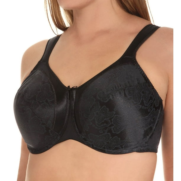 Bali Satin Tracings Underwire Minimizer Bra_Black_40DD at  Women's  Clothing store