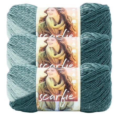 UPC: 0842093130314 | Lion Brand Yarn Scarfie Pale Grey/Bluestone Scarf Bulky Acrylic  Wool Multi-Color Yarn 3 Pack