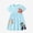 Blue, variant on LYMAYTER 2-7Y Toddler Girls Summer Casual Dress Kids Cute Cartoon Animal Pattern Short Sleeve Dress