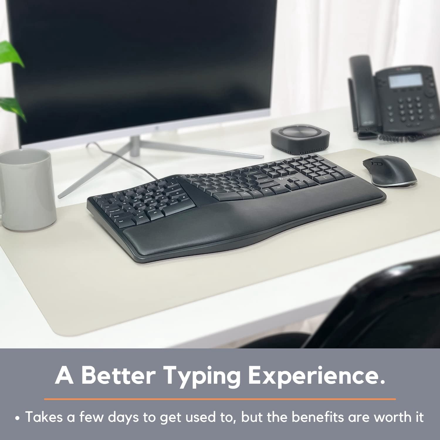 X9 Performance Ergonomic Wired Keyboard with Wrist Rest, Split Design, USB