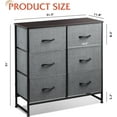 thumbnail image 3 of Fabric Dresser for Bedroom, 6 Drawer Double Dresser, Storage Tower with Fabric Bins, Chest of Drawers for Closet, Living Room, Hallway, Dark Grey, 3 of 8