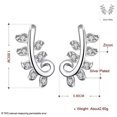 thumbnail image 3 of EOEMY Sterling Silver Plated Purple Earrings Ear Cuff Aaa Zirconia Push Back .32" L433-Silver, 3 of 7