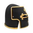 thumbnail image 4 of Nicky Bigs Novelties Adult Medieval Knight Helmet Costume - Templar Crusader Headwear Accessory With Folding Face Mask (Matte Black), 4 of 7