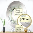 thumbnail image 3 of Designart "Fashionable Green Camo Chic I" Camouflage Starburst Round Wall Mirror - Oval Printed Decorative Mirror - Multiple Color Options, 3 of 5
