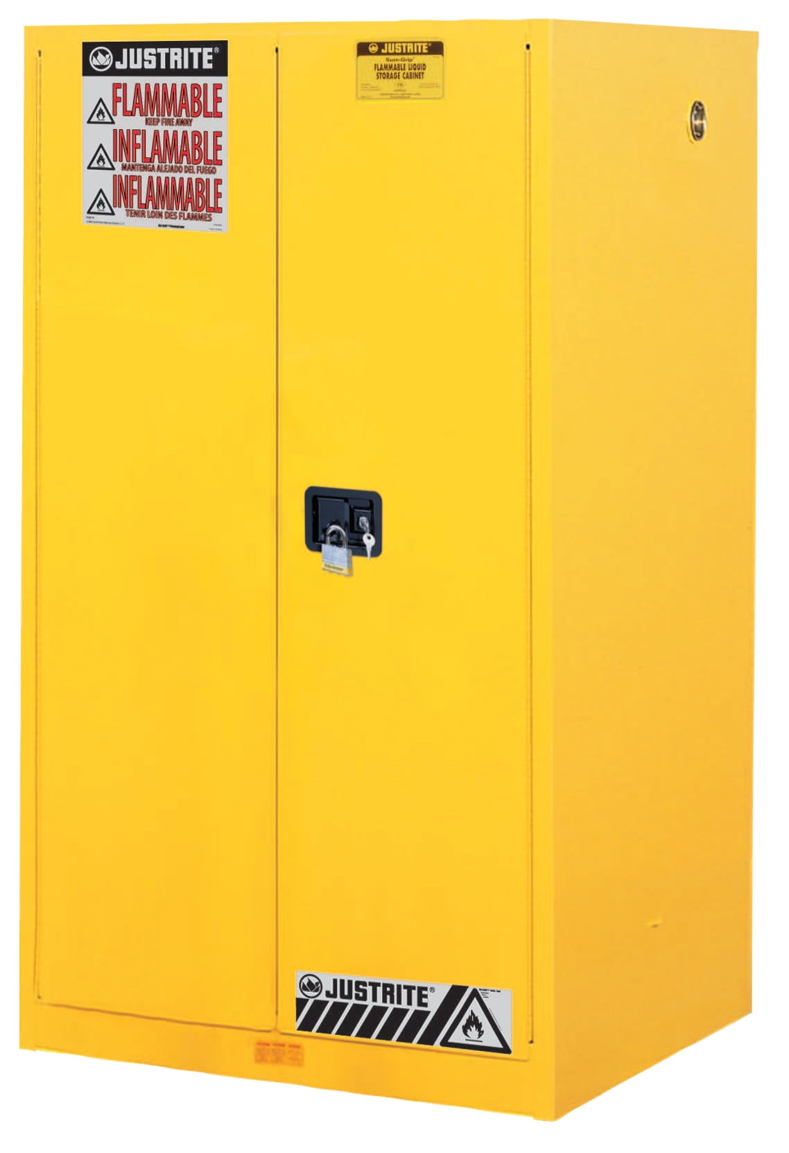 Justrite Yellow Safety for Flammables, ManualClosing 60 Gallon