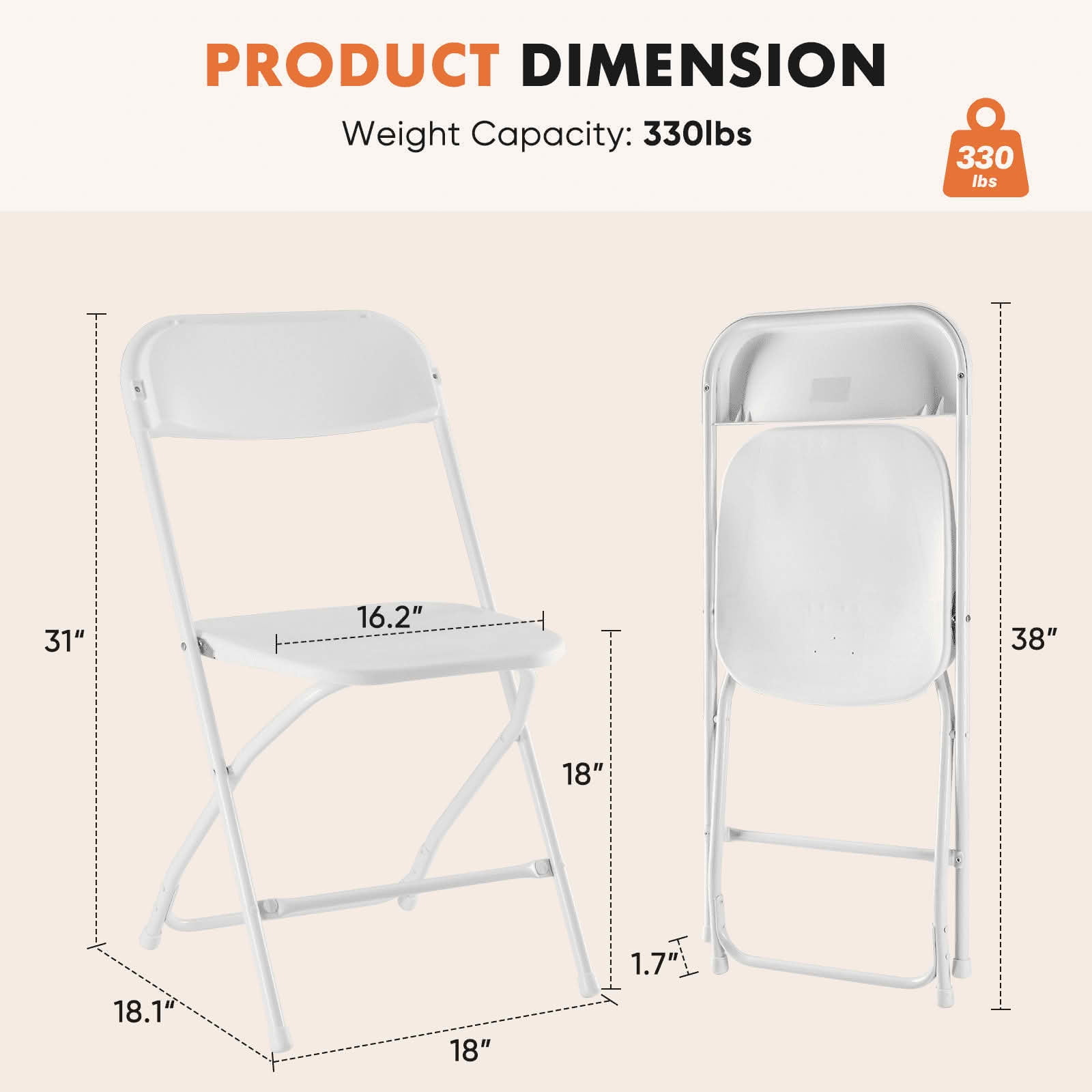 MAYEERTY 4 Piece Folding Chair Indoor Outdoor Portable Stackable
