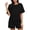 Black, variant on Caywon Womens 2 Piece Round Neck Short Sleeve Top Shorts Set Elastic Waist Loungewear Breathable Wrinkle-Free Casual Loose Fit Conjunto de Ropa para Mujer