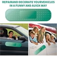 thumbnail image 2 of 3PCS Car Bandaid Sticker, NOGIS Car Bumper Sticker, Bandage Funny Automotive Decal, Car Decoration Accessories Band-Aid Shape Stickers Decals Universal for Vehicle (Green), 2 of 7