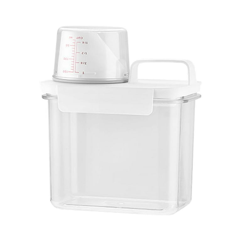 Laundry Detergent Container Cereal Rice Barrel with Measuring Cup for .1L, 1.1L