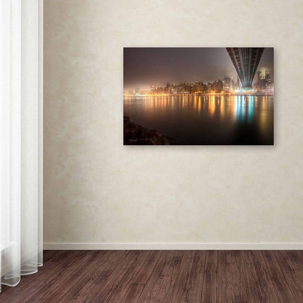 Trademark Fine Art "Fog Under the Queensborough Bridge - Midtown" Canvas Art by David Ayash