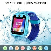 Smart Children Watch Children Phone Watch Waterproof LBS Position Remote Monitoring LED Light SOS Voice Chat Kid Watch Blue