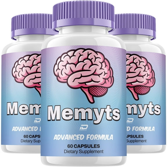 Memyts Supplement Capsules – Memyts Natural Blend Memory Focus Pills, 3 Pack, 180 Capsules