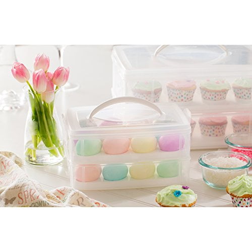Snapware Plastic 2-Layer Snap 'n Stack Food Storage with Egg Holder Trays (2-Pack)