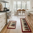 thumbnail image 4 of Artoid Mode Red Buffalo Plaid Xmas Trees Merry Christmas Kitchen Mats Set of 2, Winter Decor Low-Profile Kitchen Rugs for Floor - 17x29 and 17x59 Inch, 4 of 6