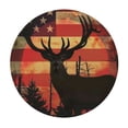 thumbnail image 4 of WYYP Deer American Flag Sunset Round Tablecloth for Picnic Dining Kitchen Farmhouse White, 4 of 8