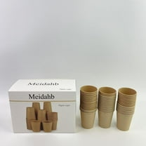 Meidahb Paper cups,8 oz Kraft Paper Cups, Unbleached Disposable Paper Coffee Cups, Thickened Hot/Cold Beverage Drinking Cup for Party, Home, Cafes, Bistros, Businesses (40 pcs,Brown)