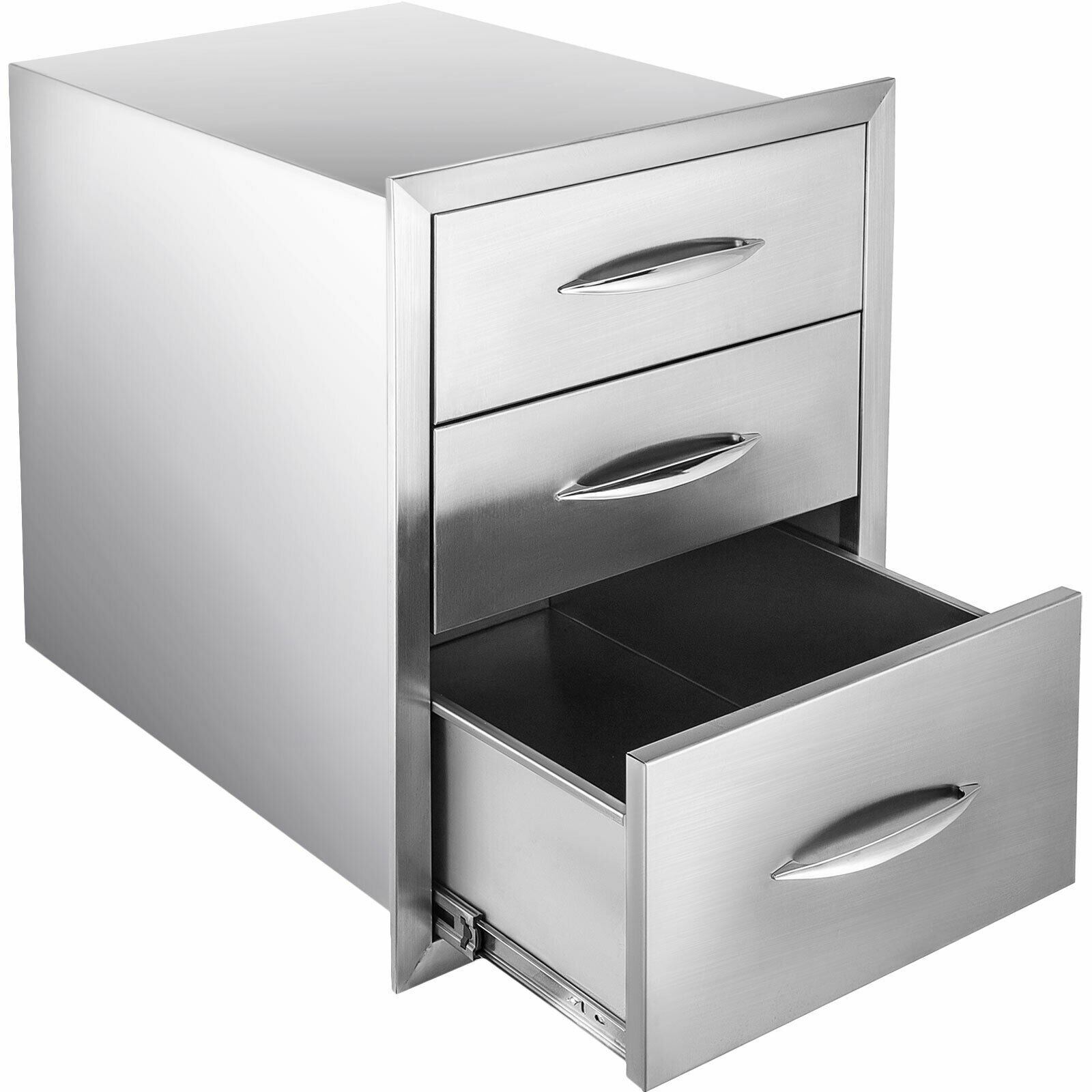 VEVOR 18" x 23" BBQ Walled Triple Drawers Island Convenient Stainless