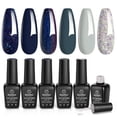 thumbnail image 1 of Set de esmaltes en gel Beetles Blue, 6 colores con purpurina, 1 of 7