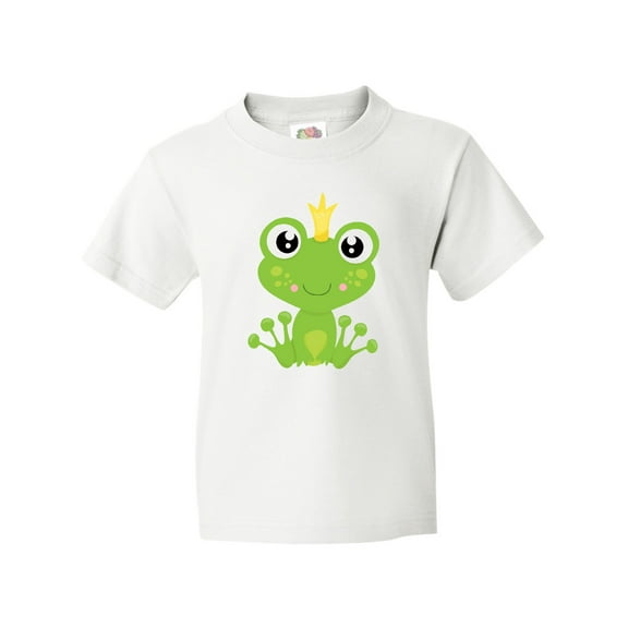 Inktastic Cute Frog, Green Frog, Frog Prince, Crown Youth T-Shirt