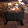 thumbnail image 2 of Pure Garden  26 Round Woven Metal Fire Pit with Cover - Antique Bronze, 2 of 5