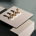 thumbnail image 6 of White Matte Finish Retro Toggle Switch With Brass Lever Control Options, 6 of 6
