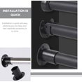 thumbnail image 6 of LEORX 2Pcs Stainless Steel Black Closet Rod Brackets for Wardrobe Rod Support, 6 of 6